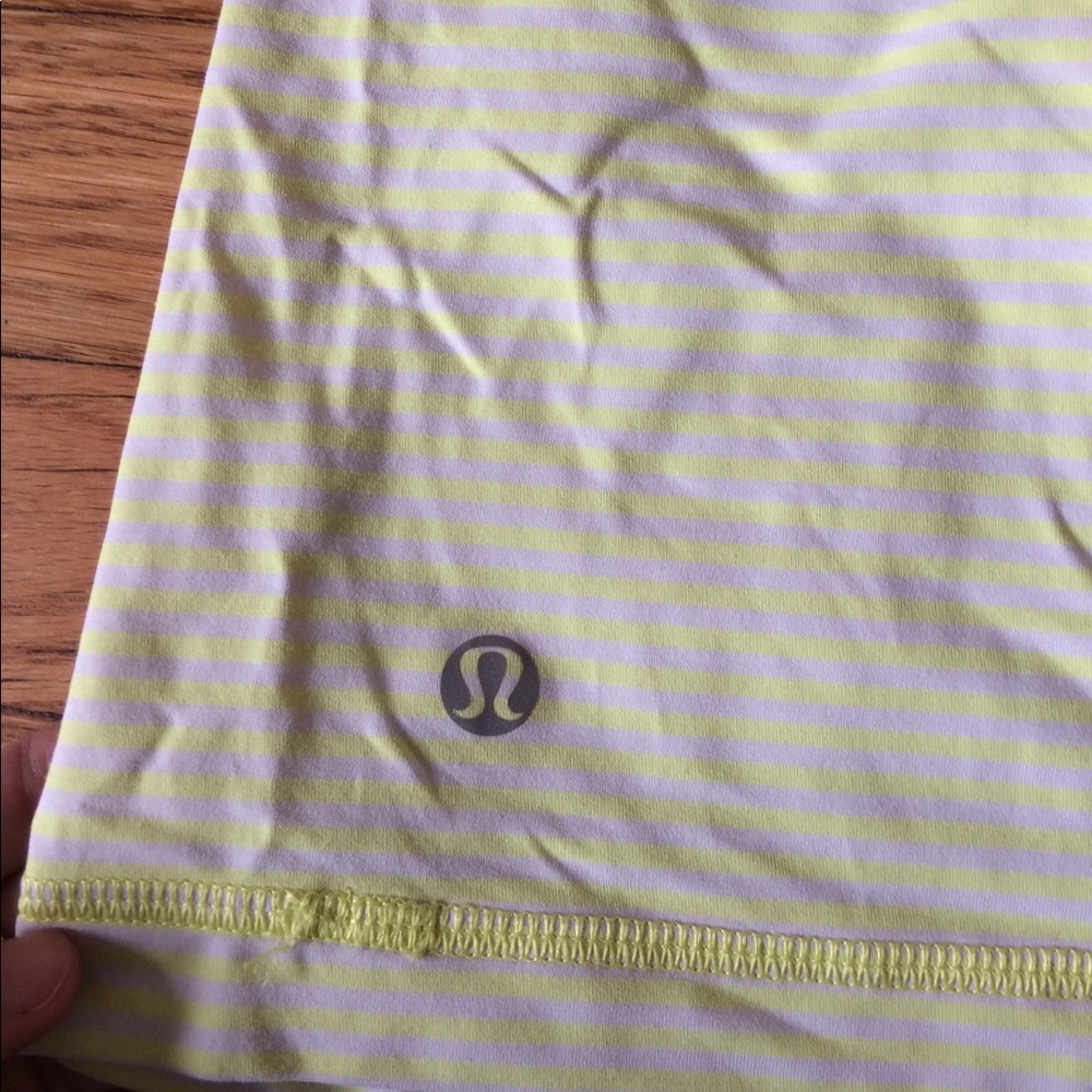 Lululemon Free to Be Tank Neon Yellow Stripe Sz 4 - Picture 5 of 9